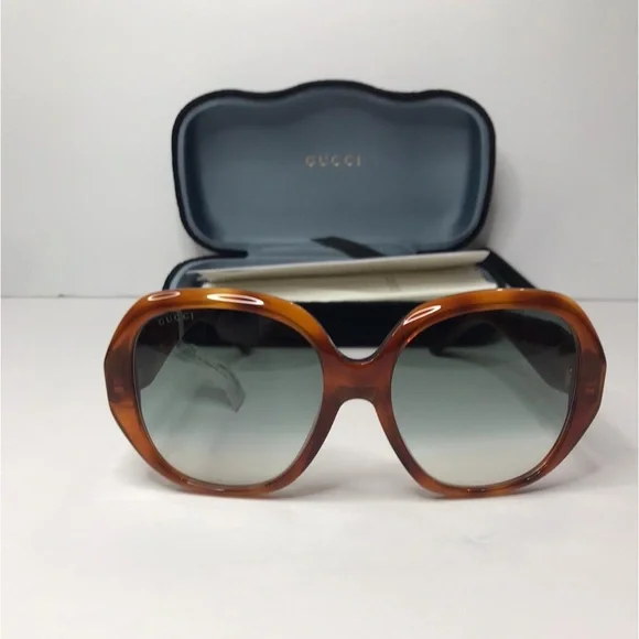 Gucci GG0796S Sunglasses Women Havana Geometric 56mm New 100% Authentic 21e0-kc5LfL._AC_UY1000_.jpg main image 3